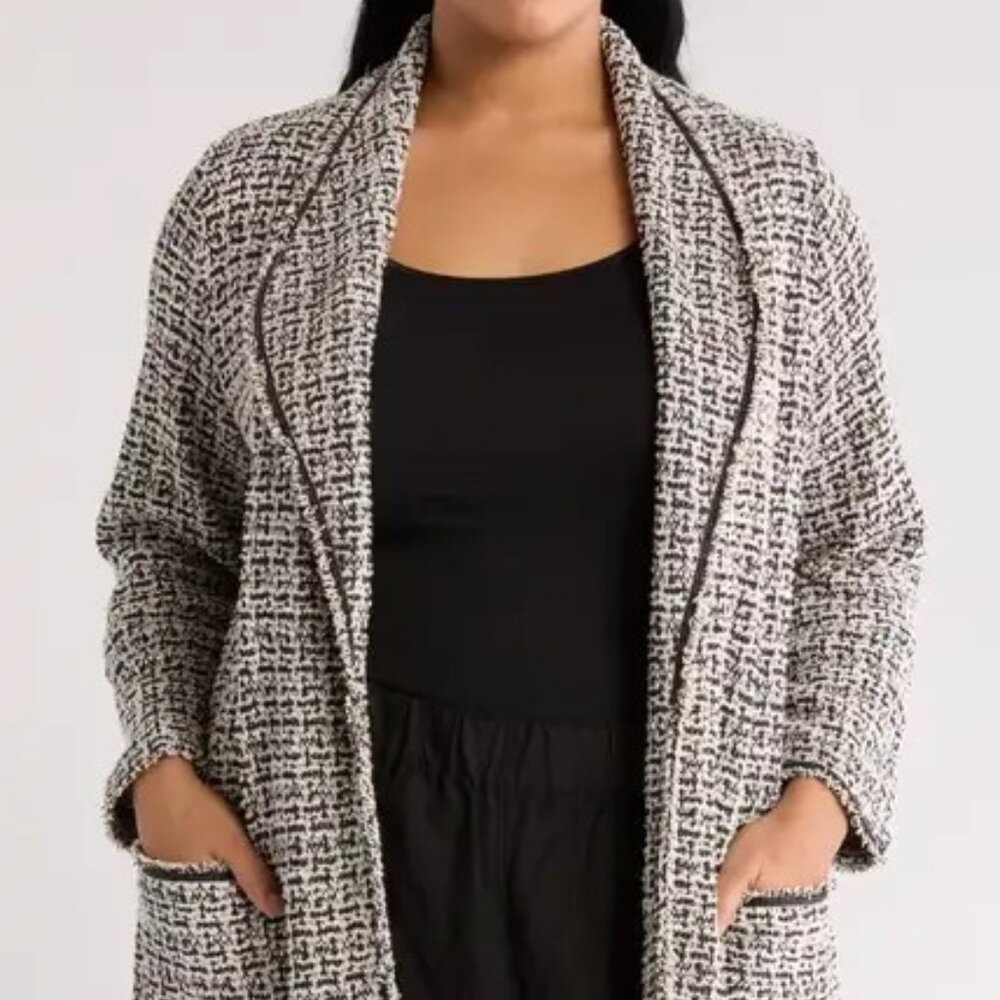 Max Studio Black and White Tweed Blazer.  Brand New.